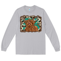 Moon Dust highland cow western background Long Sleeve Tee - RanaPortraitStore