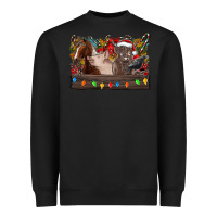 Black festive farmyard gathering Heavyweight Sweatshirt - CowhideDigitalArt