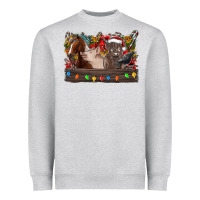 Heather Grey festive farmyard gathering Heavyweight Sweatshirt - CowhideDigitalArt