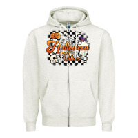 Oatmeal Heather halloween vibes Zipper Hoodie - Artiststas