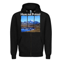 Black Bolivia Huayna Potosi Mountain Andes Art Zipper Hoodie - trangStudio
