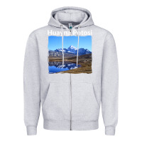 Heather Grey Bolivia Huayna Potosi Mountain Andes Art Zipper Hoodie - trangStudio