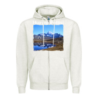 Oatmeal Heather Bolivia Huayna Potosi Mountain Andes Art Zipper Hoodie - trangStudio