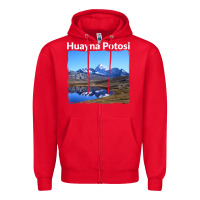 Red Bolivia Huayna Potosi Mountain Andes Art Zipper Hoodie - trangStudio