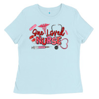 Baby Blue one loved nurse Ladies Tee - texasbilliewilder