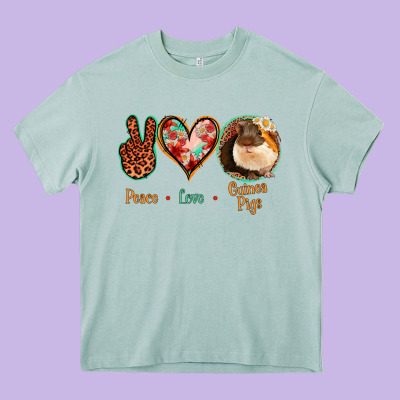 Peace Love Guinea Pigs Heavy Core Tee Designed By Bettercallsaul