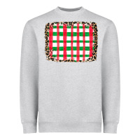 Heather Grey Christmas Pattern Heavyweight Sweatshirt - CowhideDigitalArt