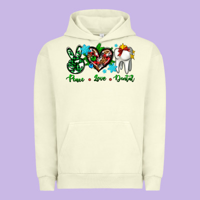 Peace Love Dental For Christmas Urban Hoodie Designed By Adodesignshop