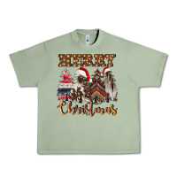Oil Green merry christmas trees Urban Heavy Tee - CowGirlArtShop