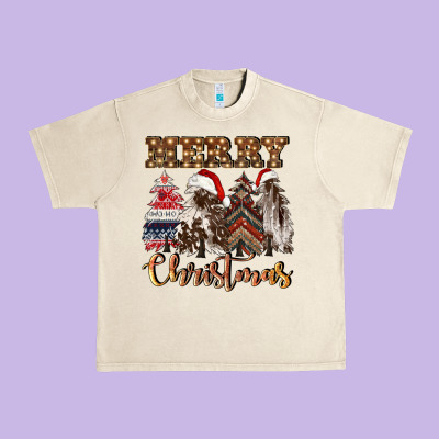 Merry Christmas Trees Urban Heavy Tee Designed By Cowgirlartshop