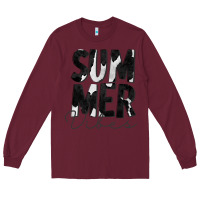 Burgundy Summer Vibes Black White Cowhide Long Sleeve Tee - CowCowDesign