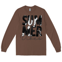 Chestnut Summer Vibes Black White Cowhide Long Sleeve Tee - CowCowDesign
