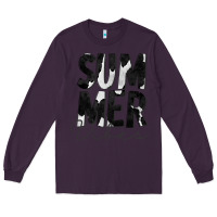 Plum Summer Vibes Black White Cowhide Long Sleeve Tee - CowCowDesign