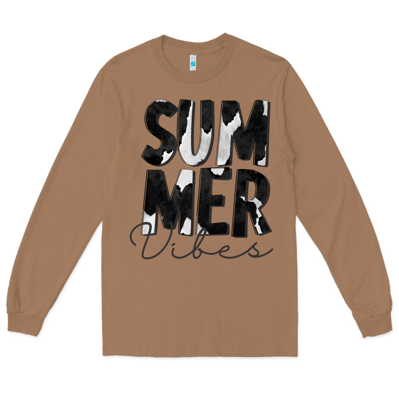 Summer Vibes Black White Cowhide Long Sleeve Tee by CowCowDesign | Teevron