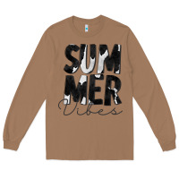 Toasted Coconut Summer Vibes Black White Cowhide Long Sleeve Tee - CowCowDesign