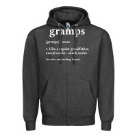 Charcoal Heather Grandpa Gift for Gramps, Fathers Day Birthday Gift Idea Zipper Hoodie - trangStudio