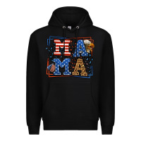 Black Army Veteran mama leopard frame 4th of July Premium Hoodie - LillyAllenDesigns