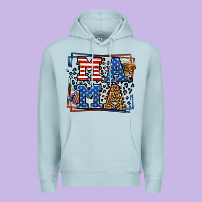Army Veteran Mama Leopard Frame 4th Of July Premium Hoodie Designed By Lillyallendesigns