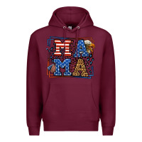 Burgundy Army Veteran mama leopard frame 4th of July Premium Hoodie - LillyAllenDesigns