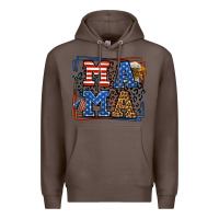 Coffee Army Veteran mama leopard frame 4th of July Premium Hoodie - LillyAllenDesigns