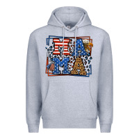 Heather Grey Army Veteran mama leopard frame 4th of July Premium Hoodie - LillyAllenDesigns