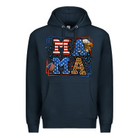 Navy Army Veteran mama leopard frame 4th of July Premium Hoodie - LillyAllenDesigns