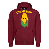 Burgundy corn t  shirt c r o p t o p t  shirt Zipper Hoodie - trangStudio