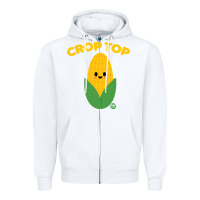White corn t  shirt c r o p t o p t  shirt Zipper Hoodie - trangStudio