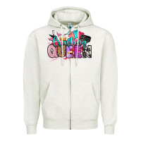 Oatmeal Heather crafting queen Zipper Hoodie - Artiststas