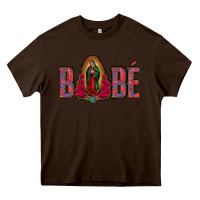 Chocolate Brown Bebe our lady of guadalupe Heavy Core Tee - Bettercallsaul