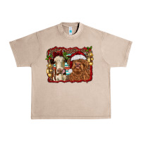 French Oak christmas heifer and highland cow with serape background Urban Heavy Tee - RanaPortraitStore