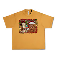 Christmas Heifer And Highland Cow With Serape Background Urban Heavy Tee | Teevron