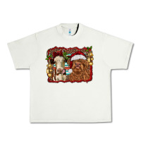 Pistachio christmas heifer and highland cow with serape background Urban Heavy Tee - RanaPortraitStore