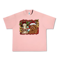 Salmon christmas heifer and highland cow with serape background Urban Heavy Tee - RanaPortraitStore