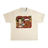 Sandshell christmas heifer and highland cow with serape background Urban Heavy Tee - RanaPortraitStore