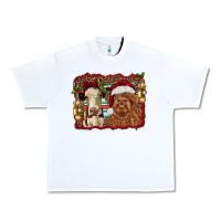 White christmas heifer and highland cow with serape background Urban Heavy Tee - RanaPortraitStore