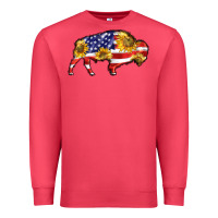 Cardinal bison amerıcan flag Premium Sweatshirt - BarkalooDesign