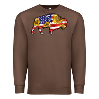 Chestnut bison amerıcan flag Premium Sweatshirt - BarkalooDesign