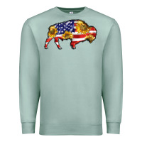 Seafoam bison amerıcan flag Premium Sweatshirt - BarkalooDesign