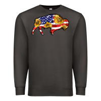 Smoke bison amerıcan flag Premium Sweatshirt - BarkalooDesign