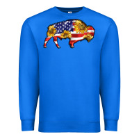 True Royal bison amerıcan flag Premium Sweatshirt - BarkalooDesign
