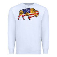 White bison amerıcan flag Premium Sweatshirt - BarkalooDesign