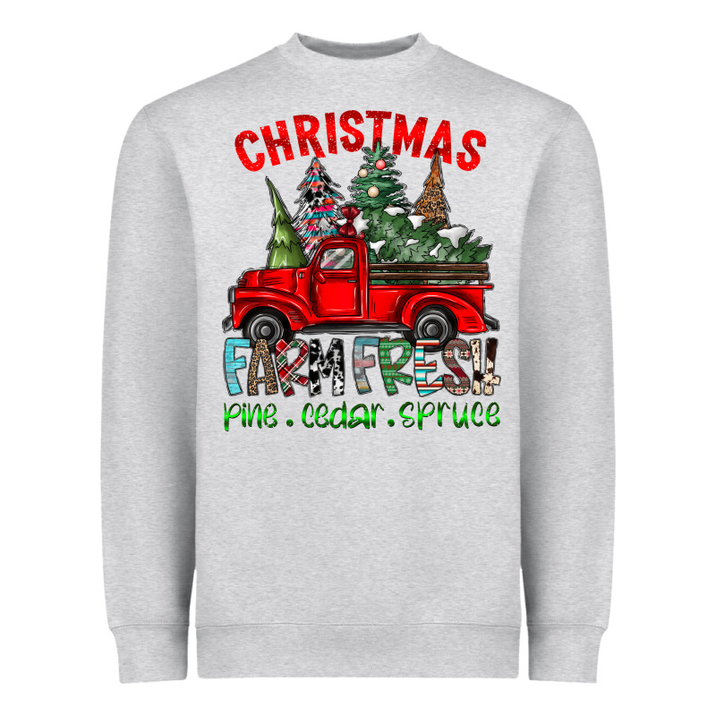 Christmas Tree Farm Truck Heavyweight Sweatshirt by CowhideDigitalArt | Teevron