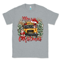 Heather Grey merry christmas school bus Classic Tee - texasbilliewilder