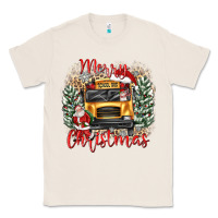 Natural merry christmas school bus Classic Tee - texasbilliewilder