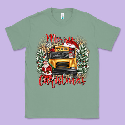 Merry Christmas School Bus Classic Tee Designed By Texasbilliewilder