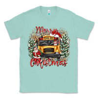 Seafoam merry christmas school bus Classic Tee - texasbilliewilder