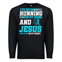 Black Christian Runner Half Marathon Running Race Jesus Gift Premium Sweatshirt - trangStudio