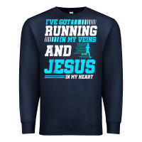 Navy Christian Runner Half Marathon Running Race Jesus Gift Premium Sweatshirt - trangStudio