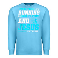 Ocean Blue Christian Runner Half Marathon Running Race Jesus Gift Premium Sweatshirt - trangStudio